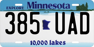 MN license plate 385UAD