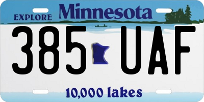 MN license plate 385UAF