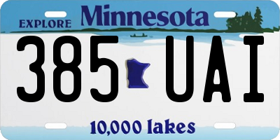 MN license plate 385UAI