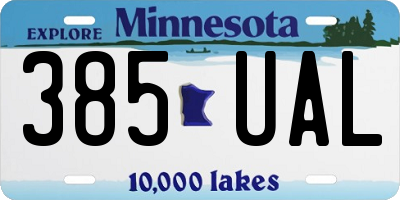 MN license plate 385UAL