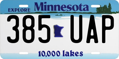 MN license plate 385UAP