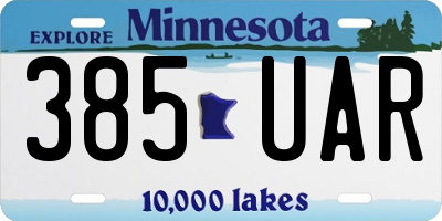 MN license plate 385UAR