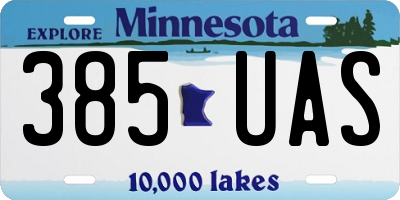 MN license plate 385UAS