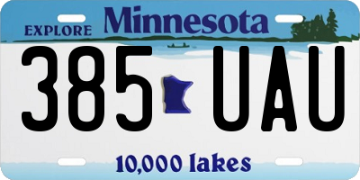 MN license plate 385UAU