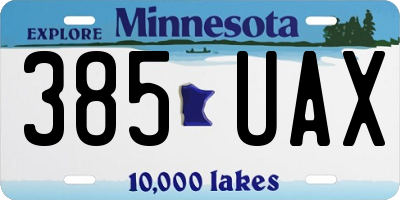 MN license plate 385UAX