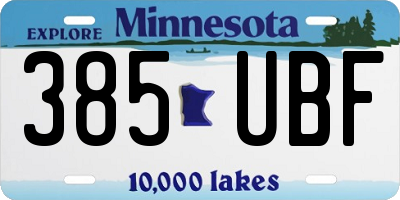MN license plate 385UBF