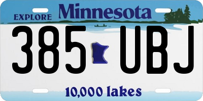 MN license plate 385UBJ