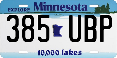 MN license plate 385UBP