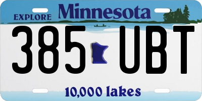 MN license plate 385UBT
