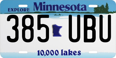 MN license plate 385UBU