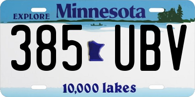MN license plate 385UBV