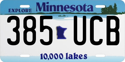 MN license plate 385UCB