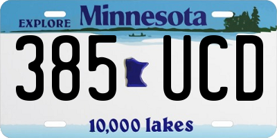 MN license plate 385UCD