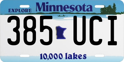 MN license plate 385UCI