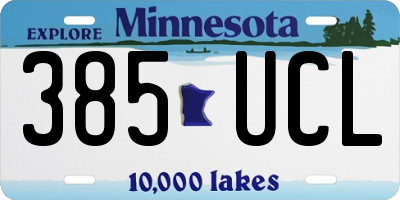 MN license plate 385UCL