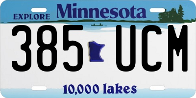 MN license plate 385UCM