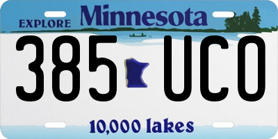 MN license plate 385UCO