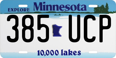 MN license plate 385UCP