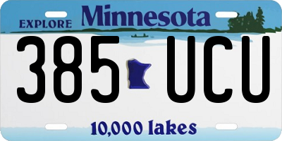 MN license plate 385UCU