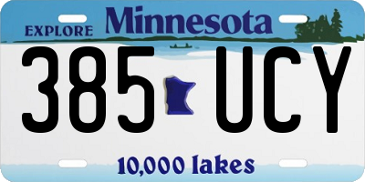 MN license plate 385UCY
