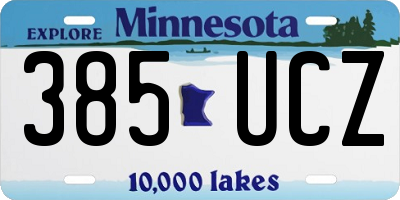 MN license plate 385UCZ