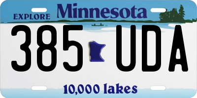 MN license plate 385UDA