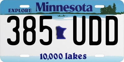 MN license plate 385UDD