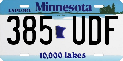 MN license plate 385UDF