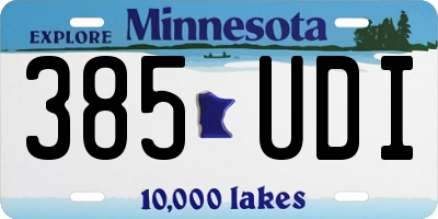 MN license plate 385UDI