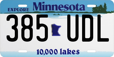 MN license plate 385UDL