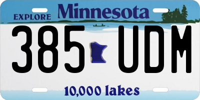 MN license plate 385UDM