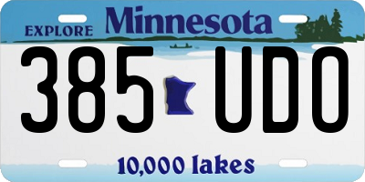 MN license plate 385UDO