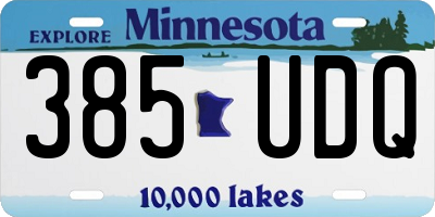 MN license plate 385UDQ