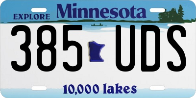 MN license plate 385UDS