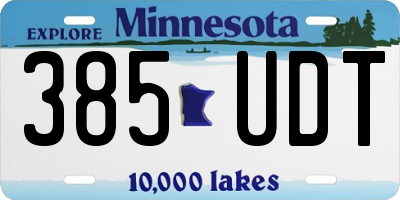 MN license plate 385UDT