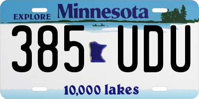 MN license plate 385UDU