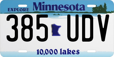 MN license plate 385UDV