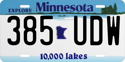 MN license plate 385UDW