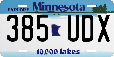 MN license plate 385UDX