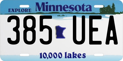 MN license plate 385UEA