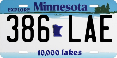 MN license plate 386LAE