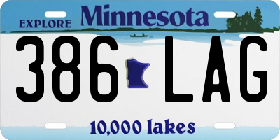 MN license plate 386LAG