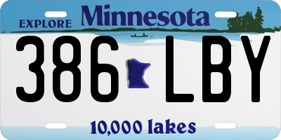 MN license plate 386LBY