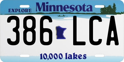 MN license plate 386LCA