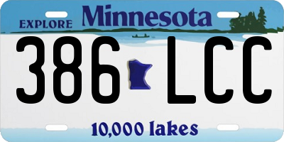 MN license plate 386LCC