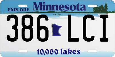 MN license plate 386LCI