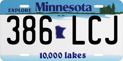 MN license plate 386LCJ