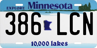 MN license plate 386LCN
