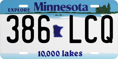 MN license plate 386LCQ