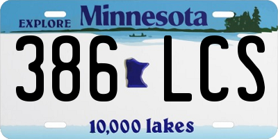 MN license plate 386LCS